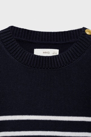Robe en maille à rayures - Bleu marine