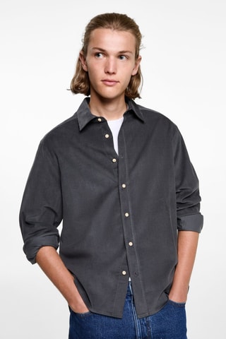 Chemise velours côtelé regular fit - Anthracite
