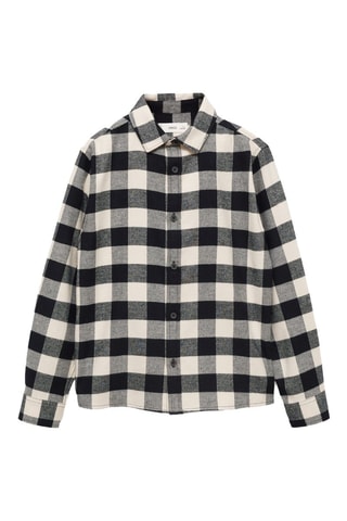 Chemise à carreaux en coton - Noir