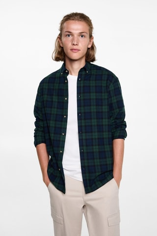 Chemise à carreaux en coton - Vert
