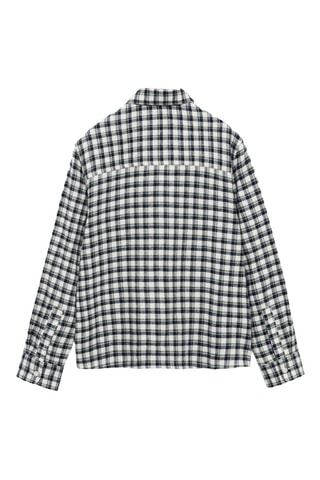 Chemise à carreaux en coton - Écru