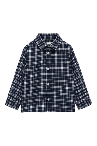 Chemise à carreaux en coton - Bleu marine