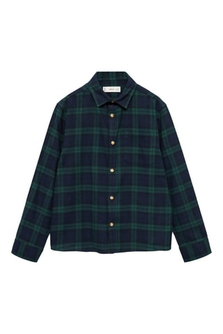 Chemise à carreaux en coton - Bleu marine