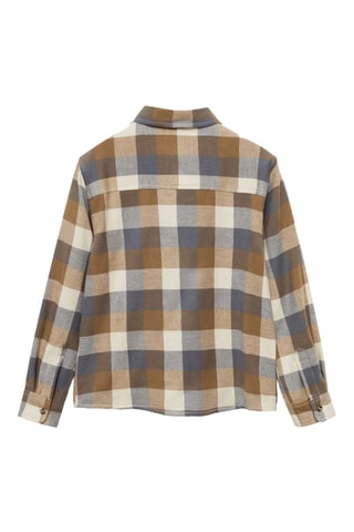 Chemise à carreaux en coton - Marron et bleu