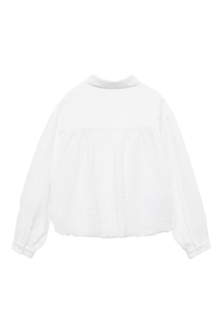 Chemise coton tissu plissé - Blanc