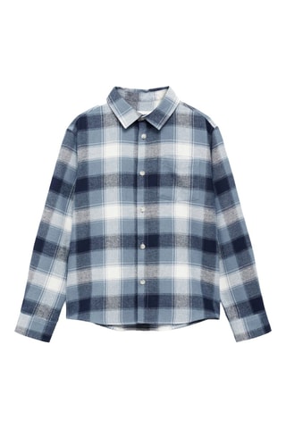 Chemise à carreaux poche - Bleu