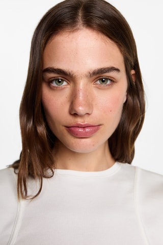 T-shirt with seam detail - Blanc cassé