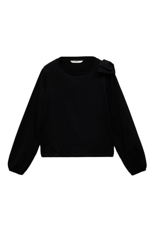 T-shirt coton noeud - Noir