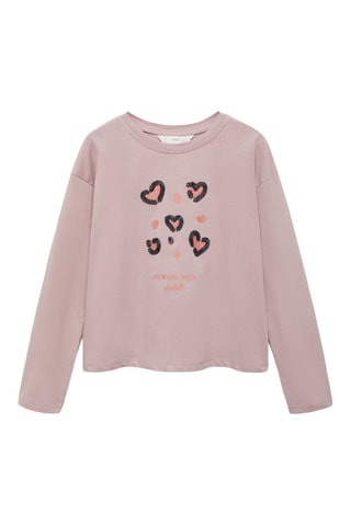 T-shirt brodé perles - Rose