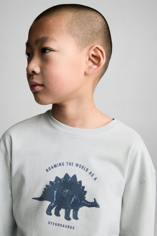 T-shirt imprimé dinosaure - Gris clair