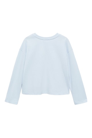 T-shirt détails brodés - Ciel
