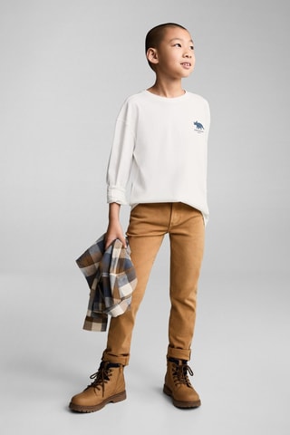T-shirt manches longues imprimé - Blanc cassé