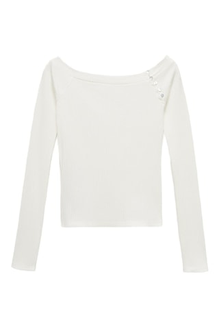 T-shirt épaules dénudées - Blanc cassé