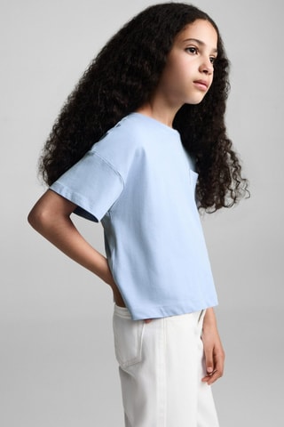 T-shirt coton poche - Bleu clair