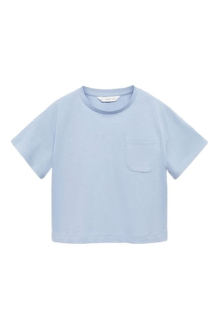 T-shirt coton poche - Bleu clair