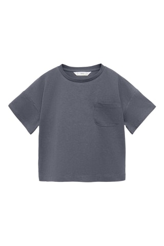 T-shirt coton poche - Pétrole