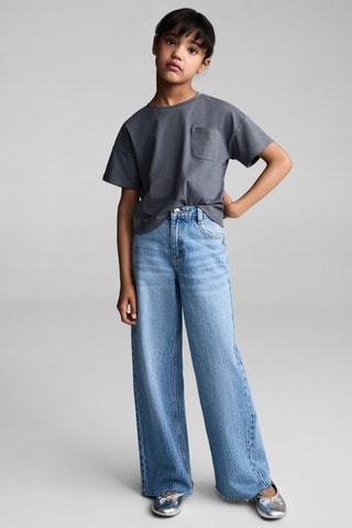 T-shirt coton poche - Pétrole