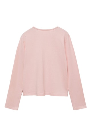 T-shirt coton manches longues - Rose