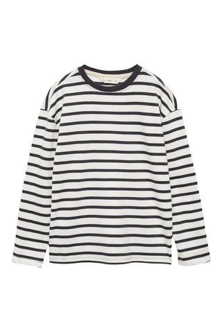 T-shirt manches longues rayures - Anthracite