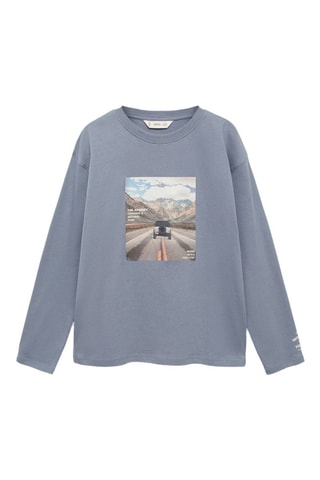 T-shirt coton imprimé - Bleu