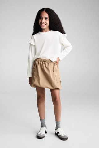 T-shirt clouté volants - Blanc cassé