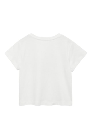T-shirt coton imprimé - Blanc cassé
