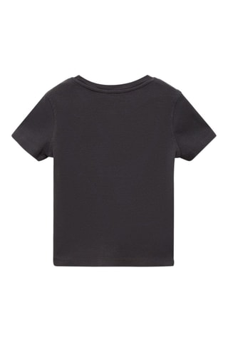 T-shirt imprimé maille côtelée - Anthracite