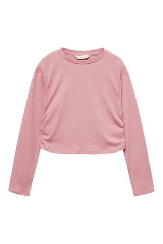 T-shirt détail froncé - Rose