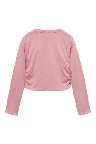 T-shirt détail froncé - Rose