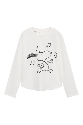 T-shirt manches longues Snoopy - Blanc cassé