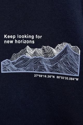 T-shirt manches longues imprimé - Bleu marine