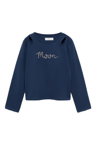 T-shirt paillettes - Bleu