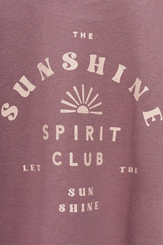 T-shirt manches longues imprimé - Prune