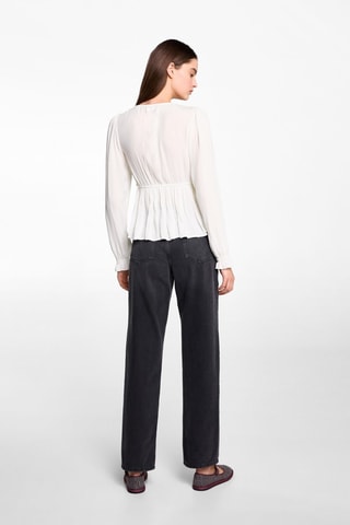 Blouse fluide froncée - Blanc cassé