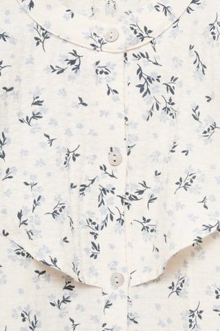 Blouse en imprimé fleuri volants - Blanc cassé