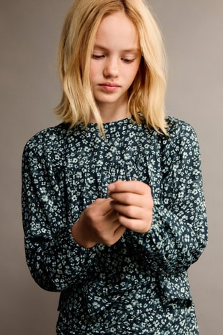 Blouse en imprimé floral - Vert