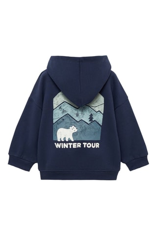 Sweater message imprimé - Bleu marine