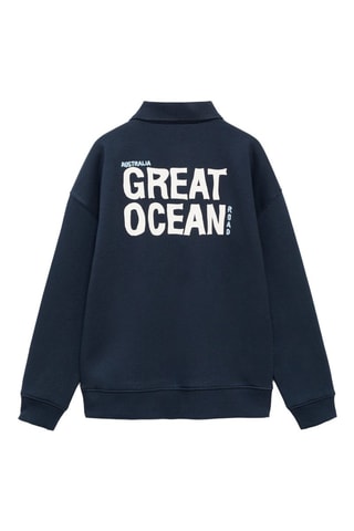 Sweat-shirt polo message - Bleu marine