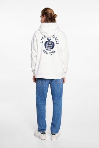 Sweat-shirt oversize imprimé - Blanc cassé