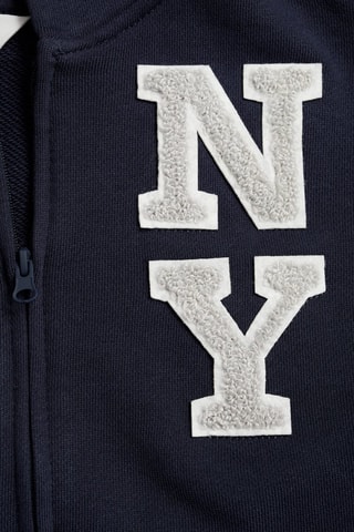 Sweat-shirt imprimé capuche - Bleu marine
