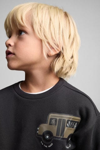 Sweat-shirt coton imprimé - Anthracite