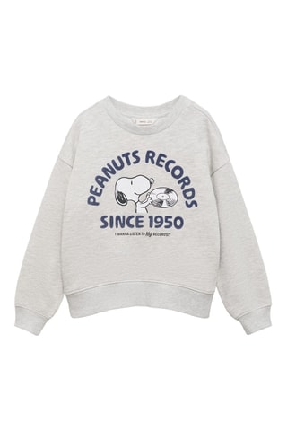 Sweat-shirt imprimé Snoopy - Gris clair chiné