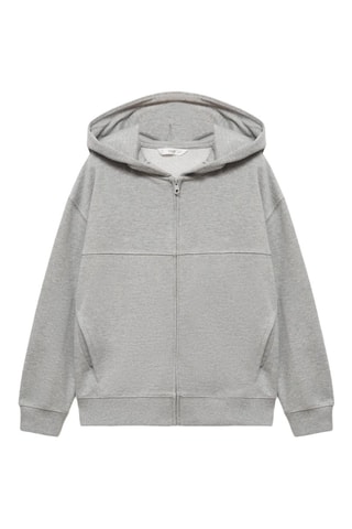 Sweat-shirt zippé à capuche - Gris chiné