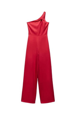 Combinaison satinée asymétrique - Fraise