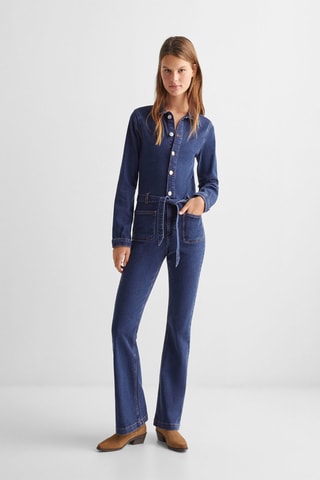 Combinaison jean boutons - Bleu