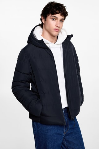 Anorak matelassé capuche - Bleu marine