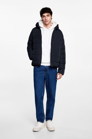 Anorak matelassé capuche - Bleu marine