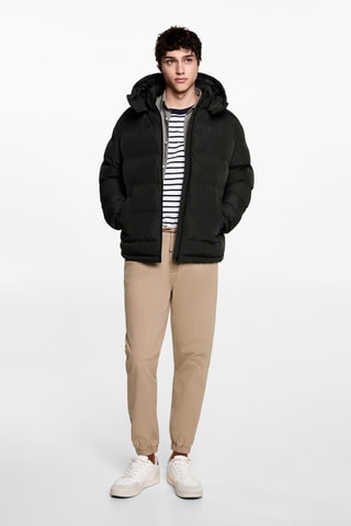 Anorak matelassé imperméable à capuche - Noir
