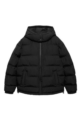Anorak matelassé imperméable à capuche - Noir