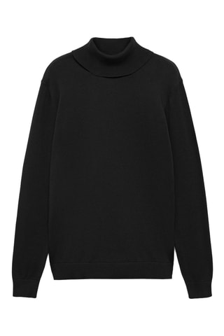 Pull-over maille col montant - Noir